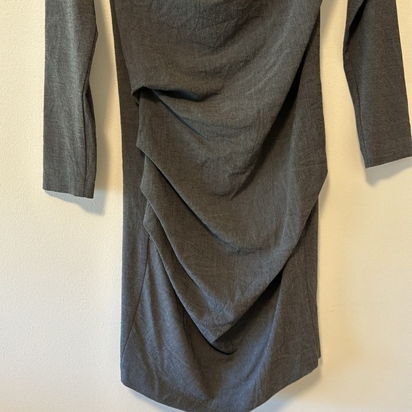 iXOs Malloni Stretch Crepe Cowl Neck Dress Women Small Lagenlook Draping Minimal - Picture 5 of 12